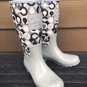 COACH RAIN BOOTS LIKE NEW